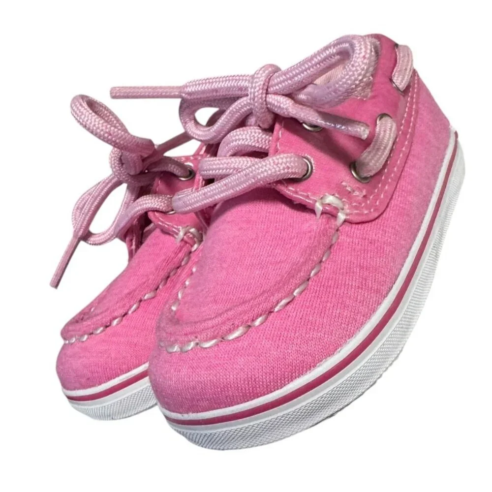 Sperry Toddler Girls Pink Canvas Boat Shoes Size‎ 3M
